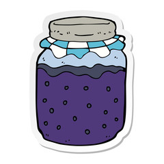 sticker of a cartoon jam jar