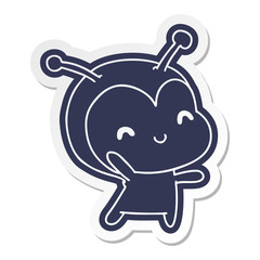 cartoon sticker kawaii of a cute lady bug