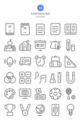 Outline style education icons set.