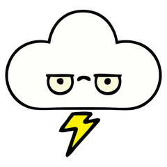 comic book style cartoon storm cloud