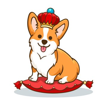 Corgi Dog With Crown