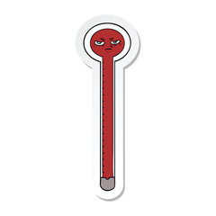 sticker of a cartoon thermometer