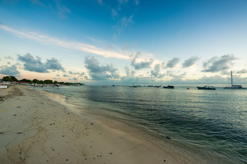 Beautiful and colorful sunset at the beach