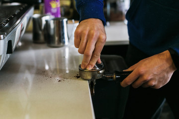 Barista coffee and cake breakfast