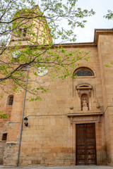 Fototapeta na wymiar Church of San Pedro in Maneru, Navarre, Spain on the Way of St James, Camino de Santiago, partial view