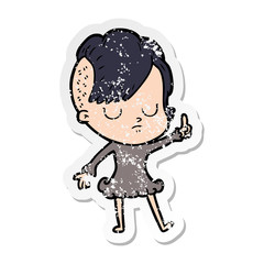 distressed sticker of a cartoon woman