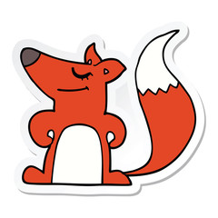 sticker of a cartoon fox