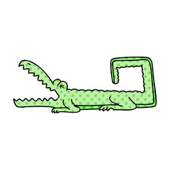 quirky comic book style cartoon crocodile