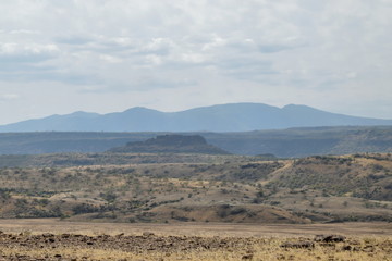 The arid landscapes of Lake Magadi, Rift Valley, Kenya