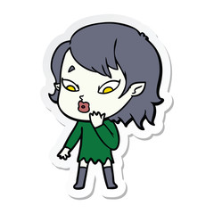 sticker of a cute cartoon vampire girl
