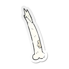 retro distressed sticker of a cartoon broken bone