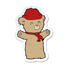 sticker of a cartoon teddy bear