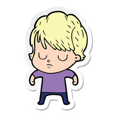 sticker of a cartoon woman