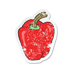 retro distressed sticker of a cartoon pepper