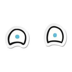sticker of a simple cartoon eyes