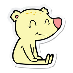 sticker of a sitting bear cartoon