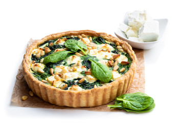 Vegetarian tart with spinach