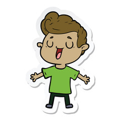 sticker of a happy cartoon man