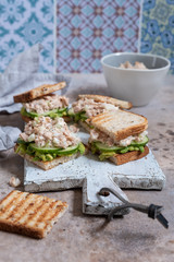 Healthy Tuna Sandwich with Avocado and Cucumber