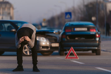 Desperate man after car accident