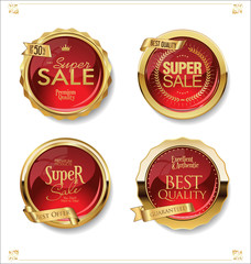 Golden sale labels retro vintage design collection