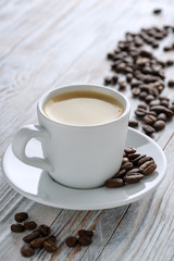 Coffee in white Cup.