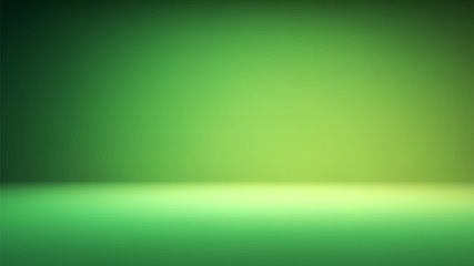 Colorful green studio backdrop with empty space for your content