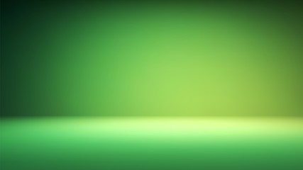 Colorful green studio backdrop with empty space for your content