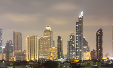 Fototapeta na wymiar Bangkok downtown ,City Light night