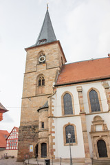 Fototapeta na wymiar protestantische Pfarrkirche Freinsheim (Fränsem) Rheinland-Pfalz