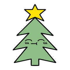 Obraz premium cute cartoon christmas tree