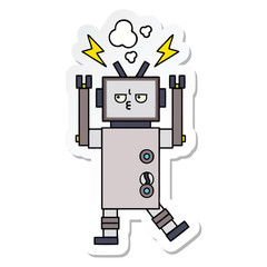 sticker of a cute cartoon robot