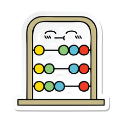 sticker of a cute cartoon abacus