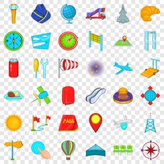 Airport terminal icons set. Cartoon style of 36 airport terminal vector icons for web for any design