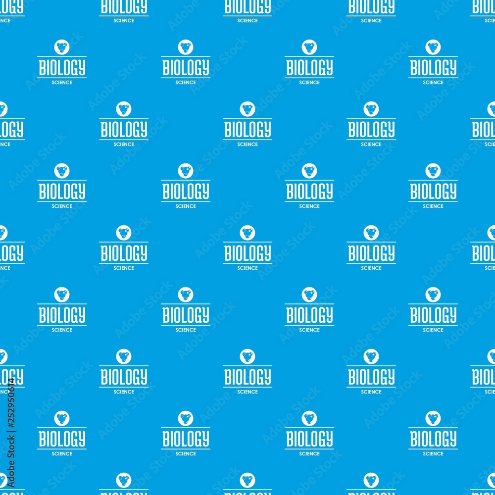 Poster structure biology pattern vector seamless blue repeat for any use