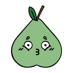 cute cartoon green pear