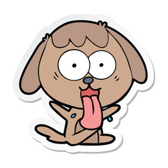 sticker of a cute cartoon dog