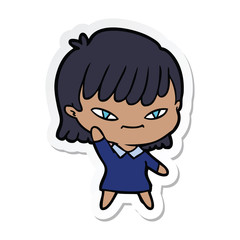 sticker of a cartoon woman