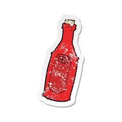 retro distressed sticker of a cartoon message in bottle