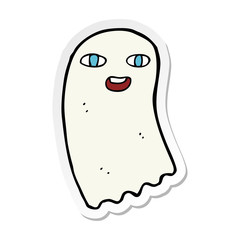 sticker of a funny cartoon ghost