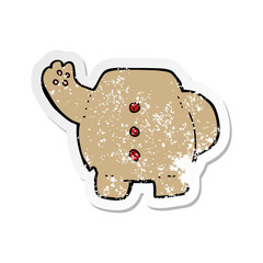 retro distressed sticker of a cartoon teddy bear body