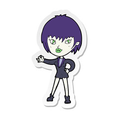 sticker of a cartoon vampire girl