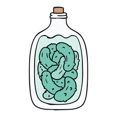 cartoon doodle jar of pickled gherkins