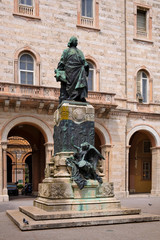Perugia, Italy - Statue of the Italian renaissance artist and painter of Perugia - Pietro Vannucci...