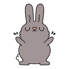 quirky hand drawn cartoon rabbit
