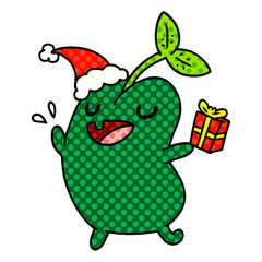 christmas cartoon of kawaii seed