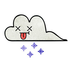 retro grunge texture cartoon snow cloud