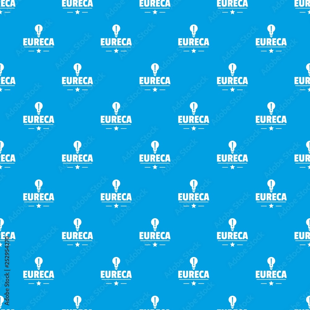 Poster eureka bulb pattern vector seamless blue repeat for any use
