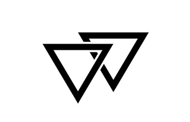 black and white alphabet letter logo combination design