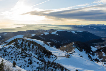 Mountain landscape with dramatic sky, Alps